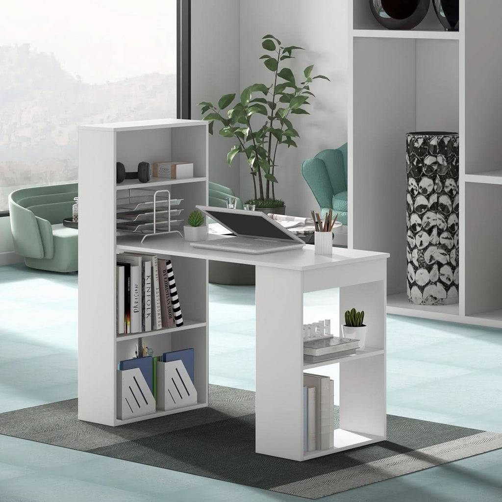 Space-Saving 48 Inch Computer Desk with Bookshelf