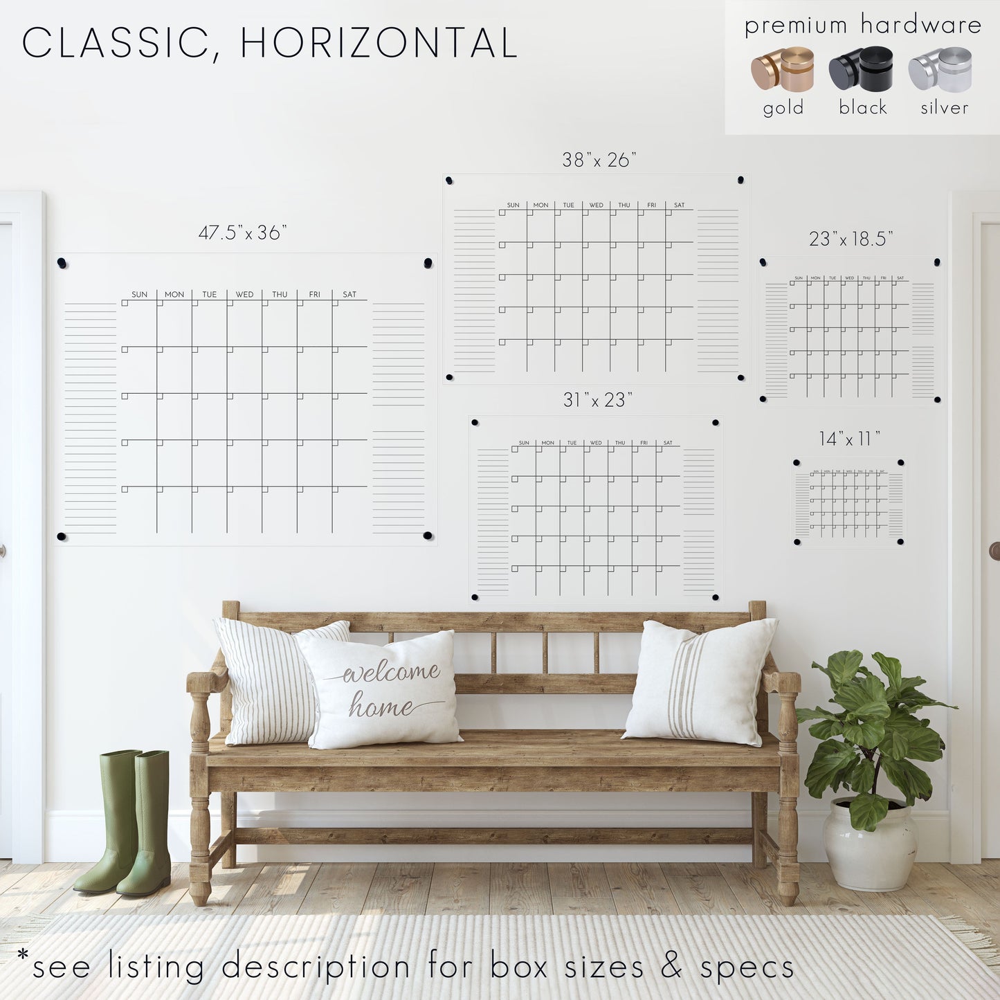 Ever Changing Acrylic Calendar | Classic Vertical