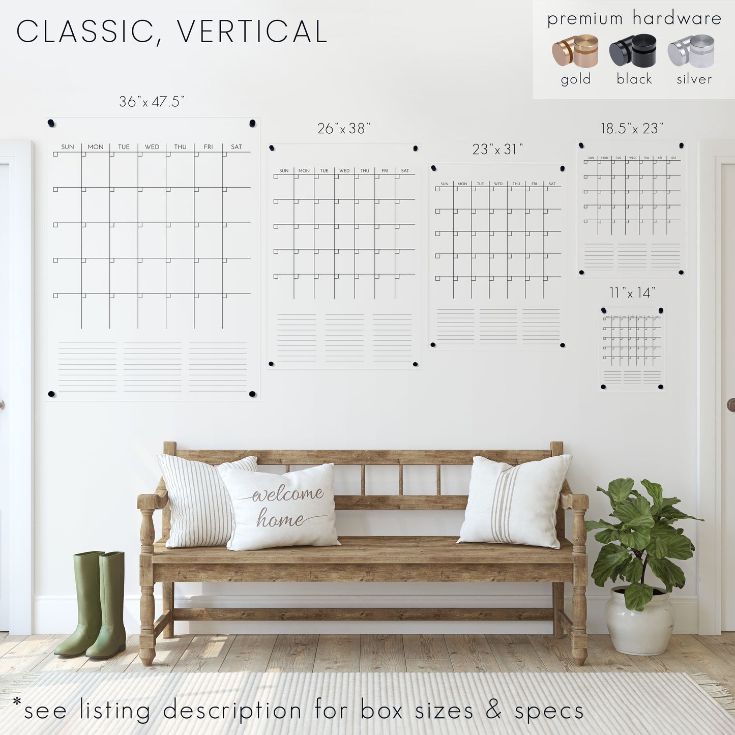 Ever Changing Acrylic Calendar | Classic Vertical