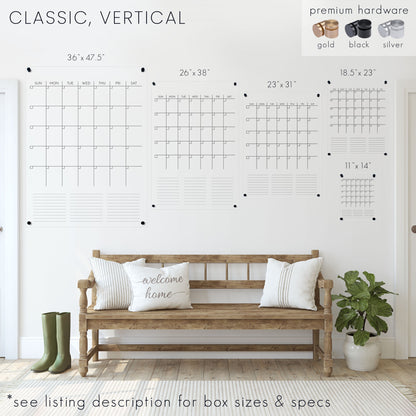 Ever Changing Acrylic Calendar | Classic Vertical