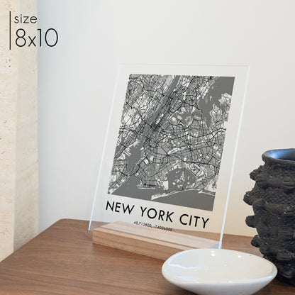 Clear Acrylic New York City Street Map