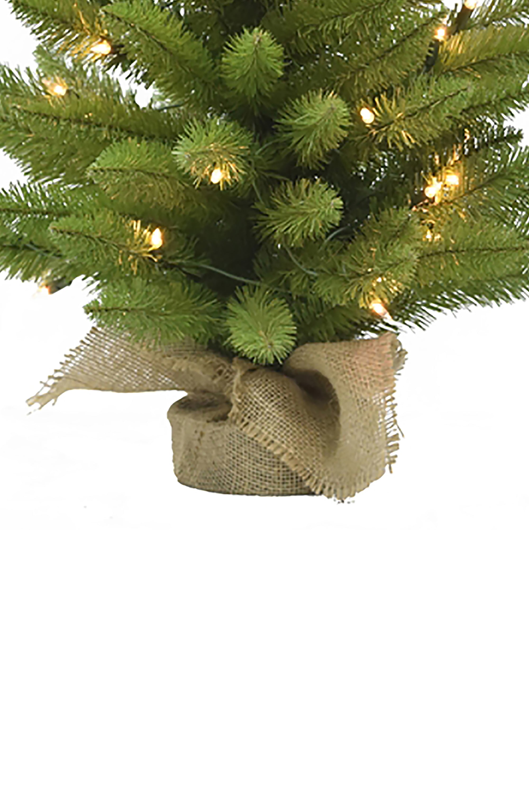 3' Prelit Tabletop Christmas Tree with Burlap Base