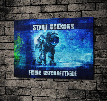 Start Unknown Finish Unforgettable Abstract Canvas Wall Art