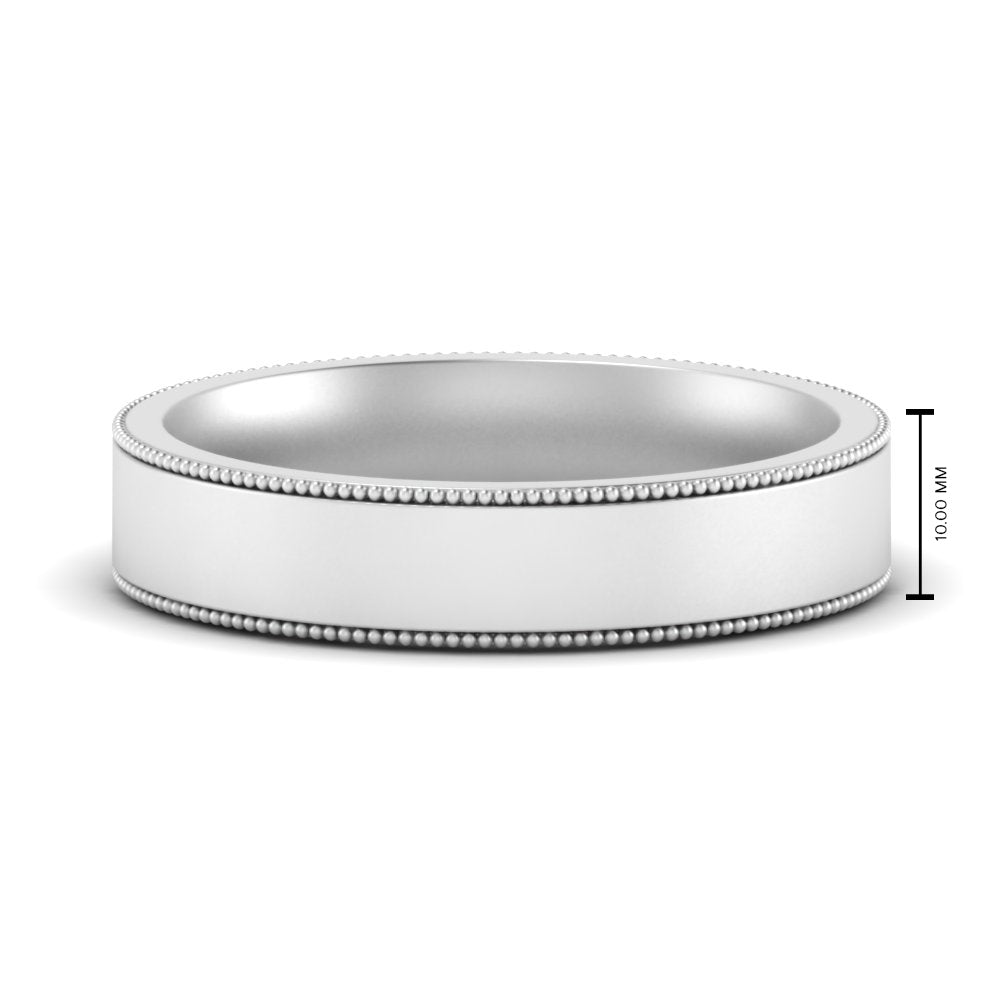 4 mm Stepped Edge Comfort Fit Flat Mens Band
