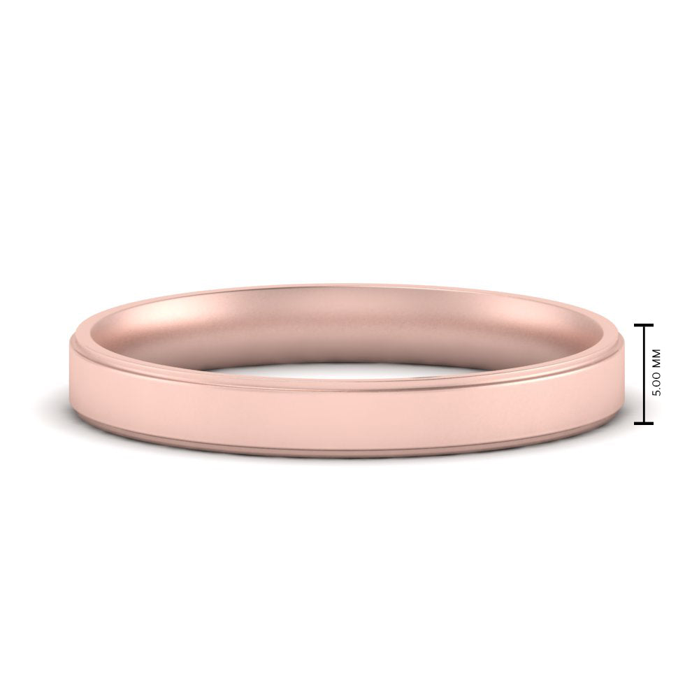 4 mm Steps Edge Comfort Fit Mens Band