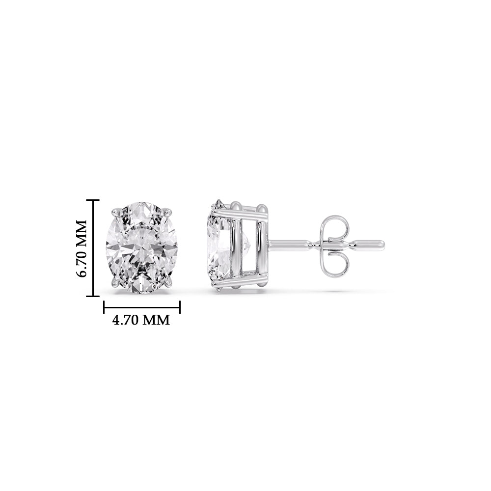 Stud Earring Basket Oval Shaped