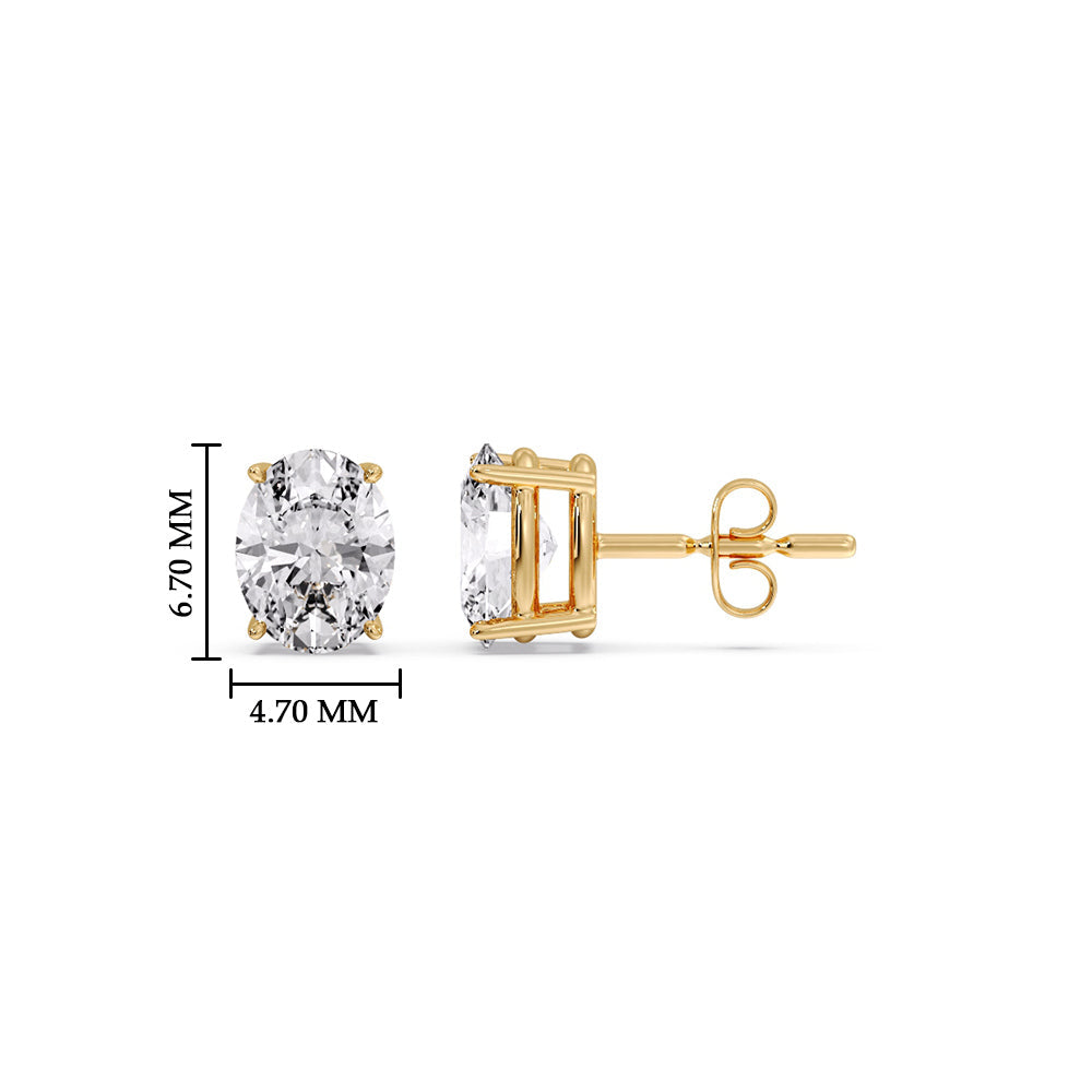 Stud Earring Basket Oval Shaped