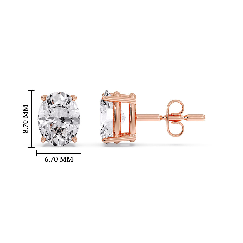 Stud Earring Basket Oval Shaped
