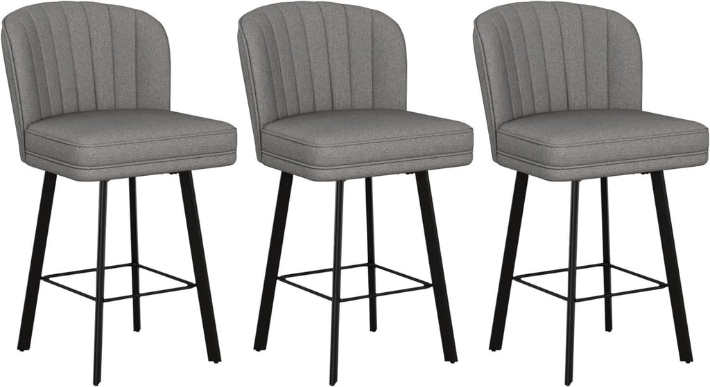 26 Counter Height Bar Stools Set Of 3 Gray Faux Leather