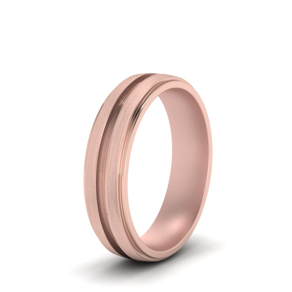 Textured Inlay Wedding Band