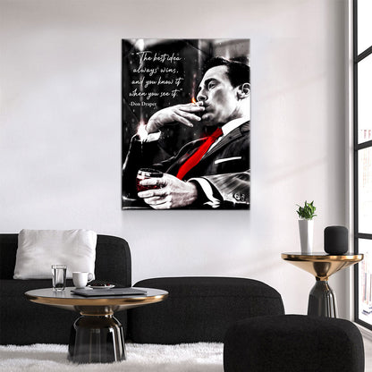The Best Idea Always Wins And You Know It When You See It Canvas Wall Art, Don Draper Mad Men Quote