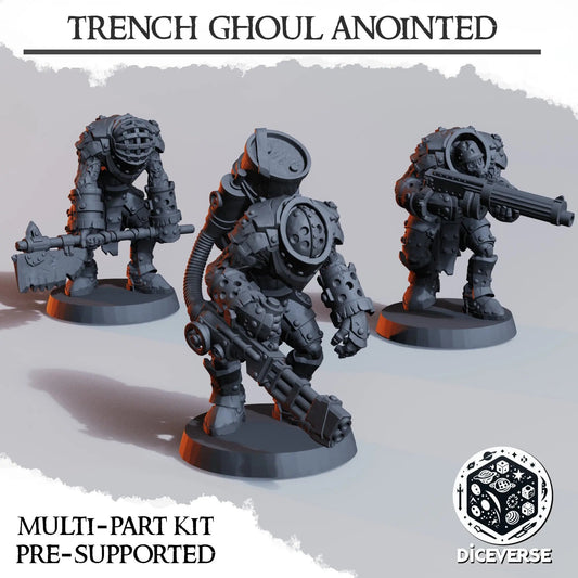 Trench Ghoul Anointed by Diceverse, 28/32mm scale miniature, 60mm Tall, Trench Crusade Proxy