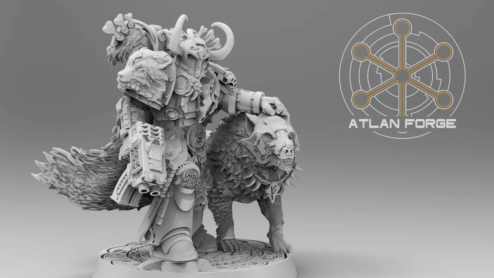 Valen Asgardian Commander by Atlan Forge 28/32mm Scale Miniature, 45mm tall