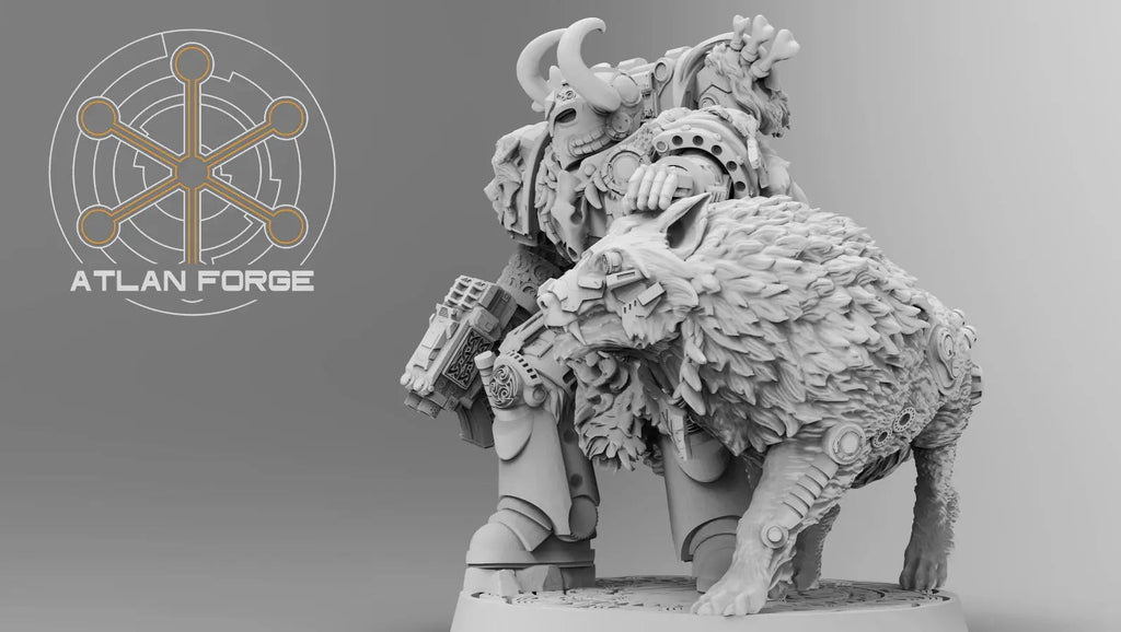 Valen Asgardian Commander by Atlan Forge 28/32mm Scale Miniature, 45mm tall