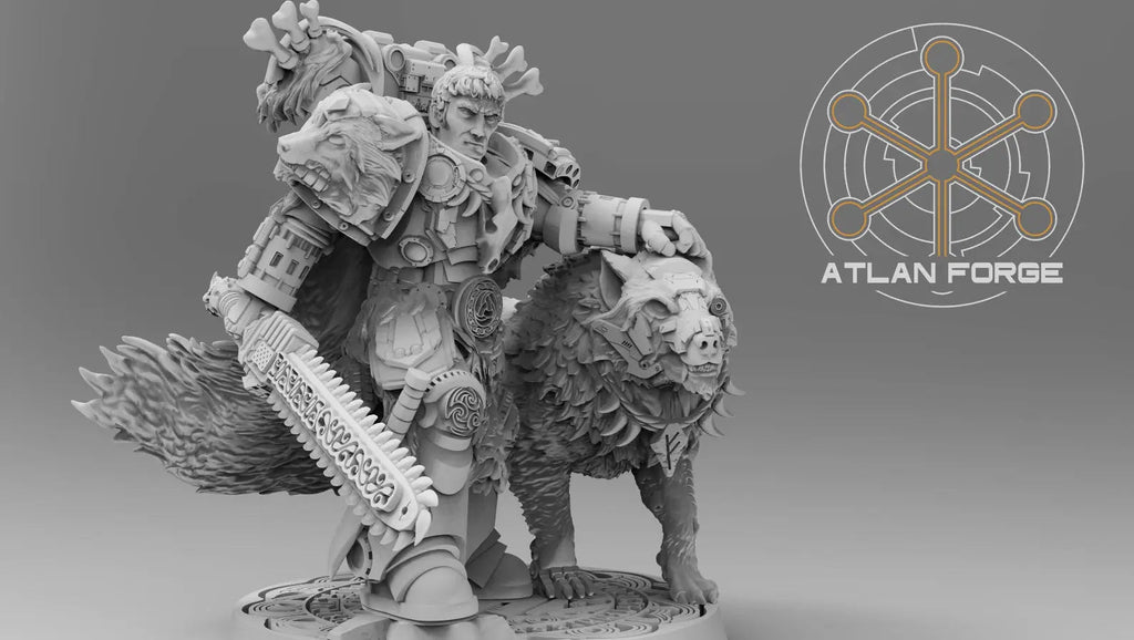 Valen Asgardian Commander by Atlan Forge 28/32mm Scale Miniature, 45mm tall