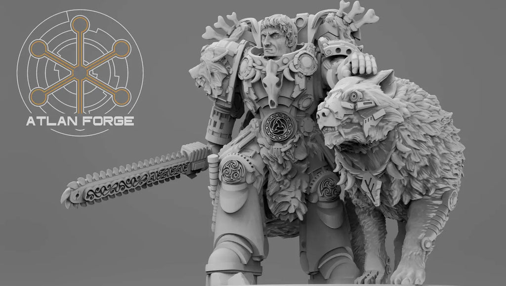 Valen Asgardian Commander by Atlan Forge 28/32mm Scale Miniature, 45mm tall