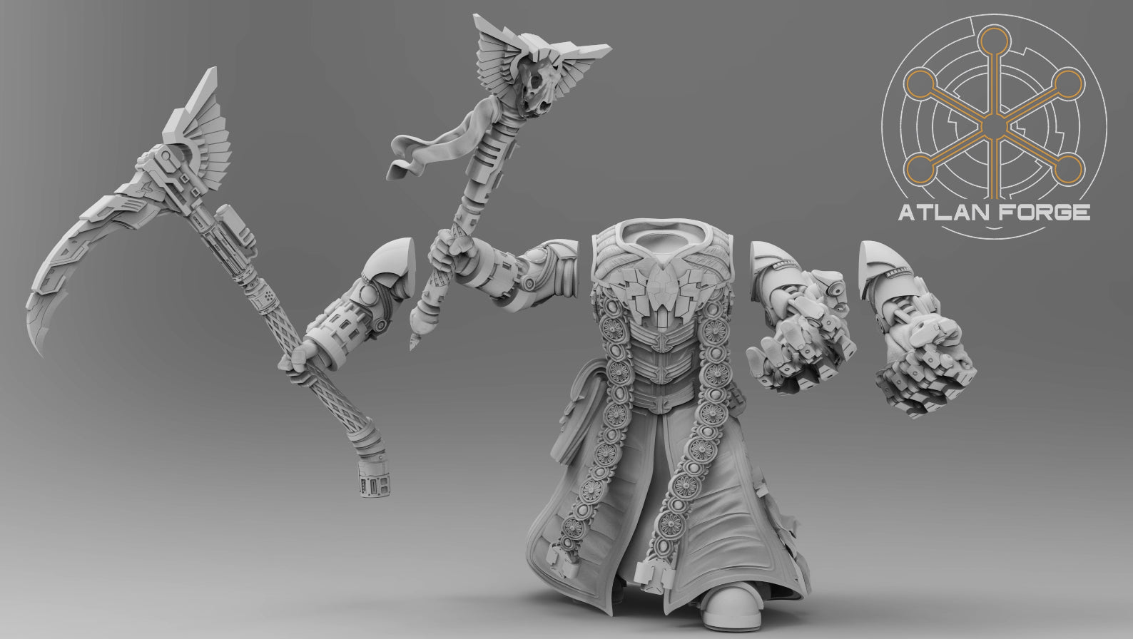 Angelic Soul Reaper by Atlan Forge - Resin Printed Grimdark Mini (28/32mm)