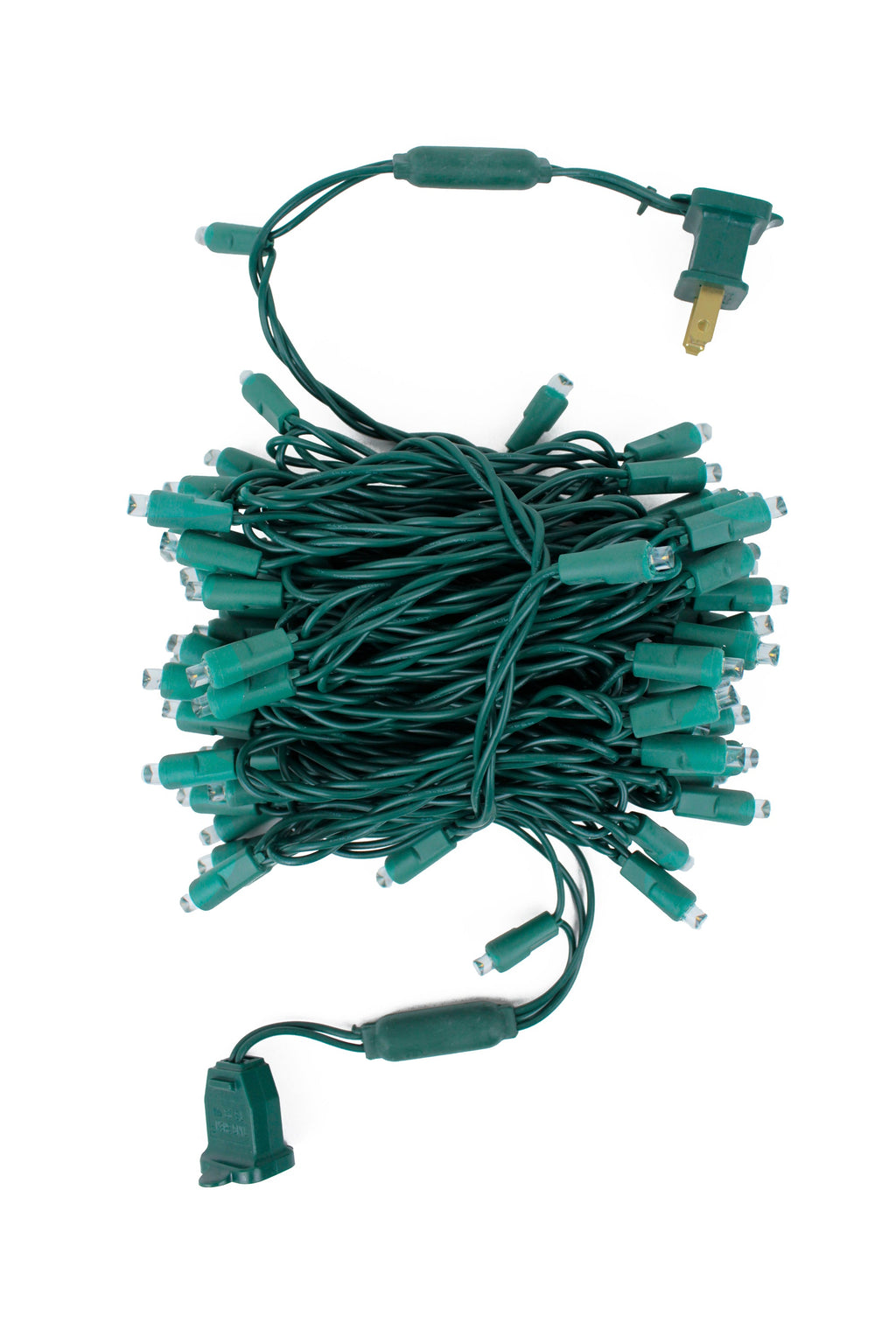 70 LED Indoor/Outdoor Wide Angle 5MM LED Green Cable Christmas String Lights - Warm White