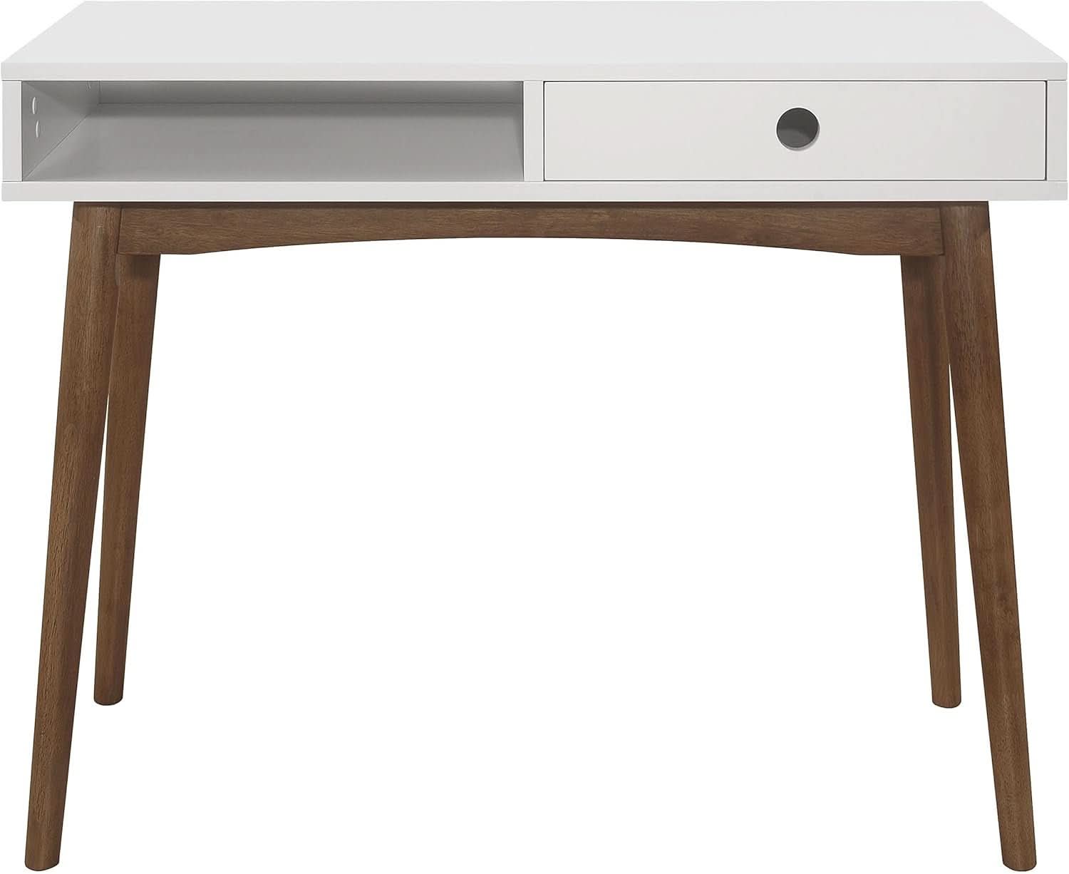 Wood Writing Desk with Drawer Spacious Top and Storage
