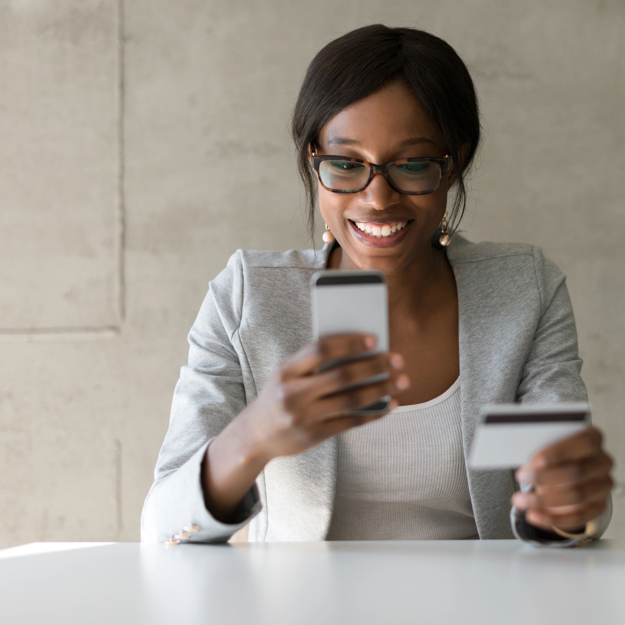 Customer shopping online on phone
